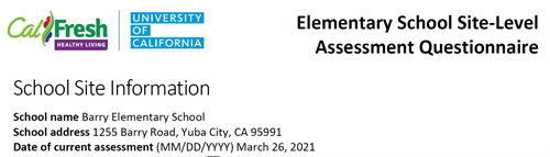 TRIENNIAL ASSESSMENT RESULTS